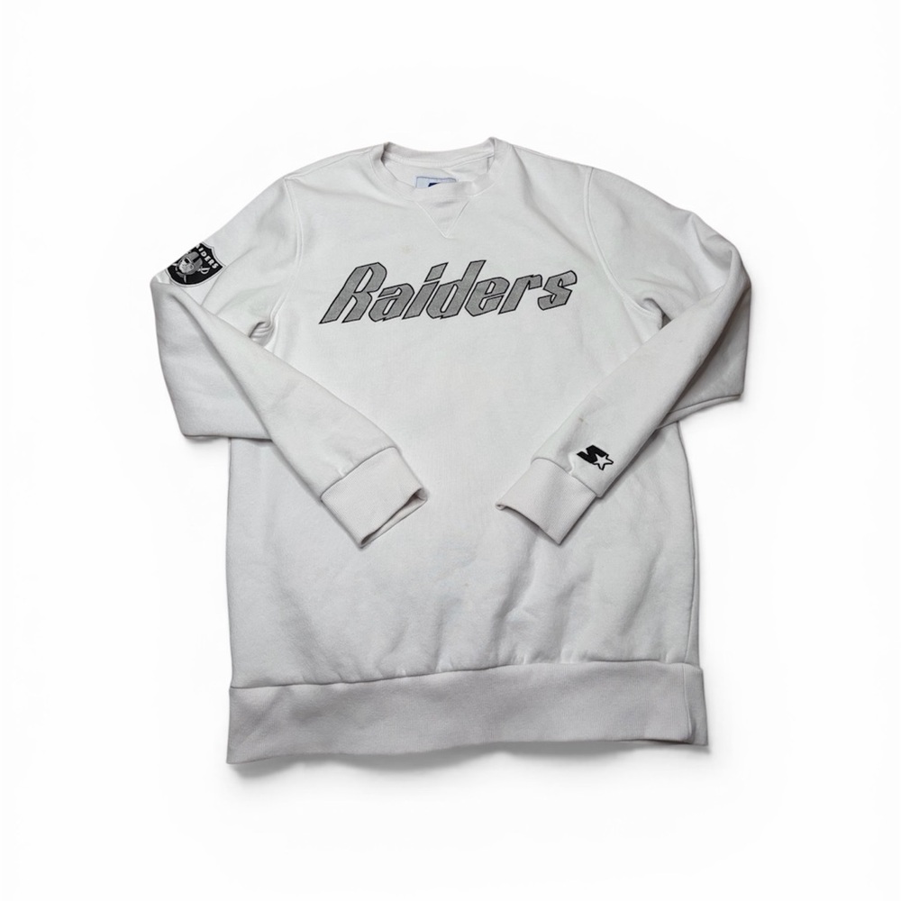 🏈STARTER RAIDERS
HERITAGE
WORDMARK WHITE
CREWNECK SWEATSHIRT SIZE MEDIUM